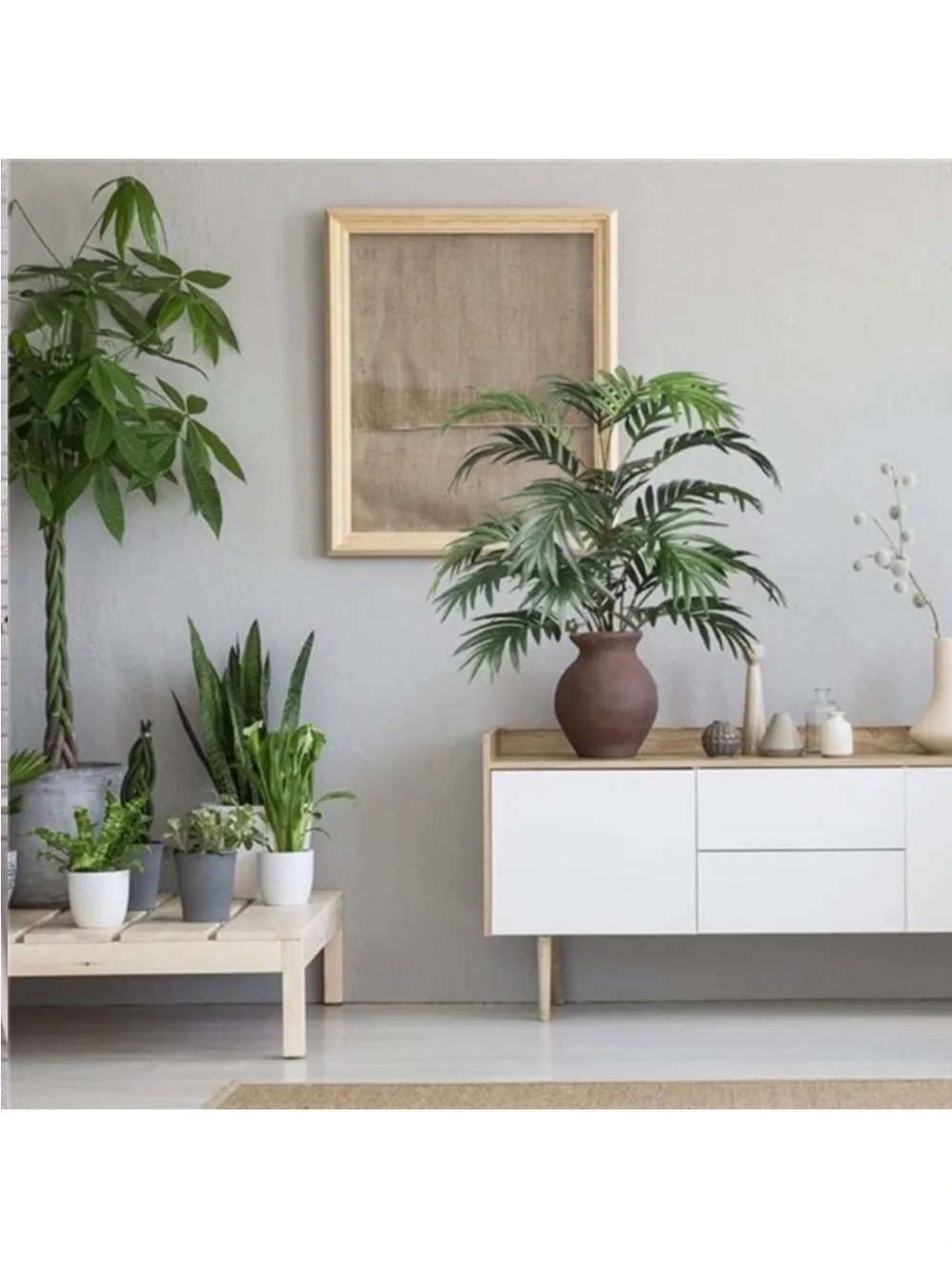 Artificial Palm Plants Leaves Faux Fake Tropical Large Palm Tree Imitation Leaf